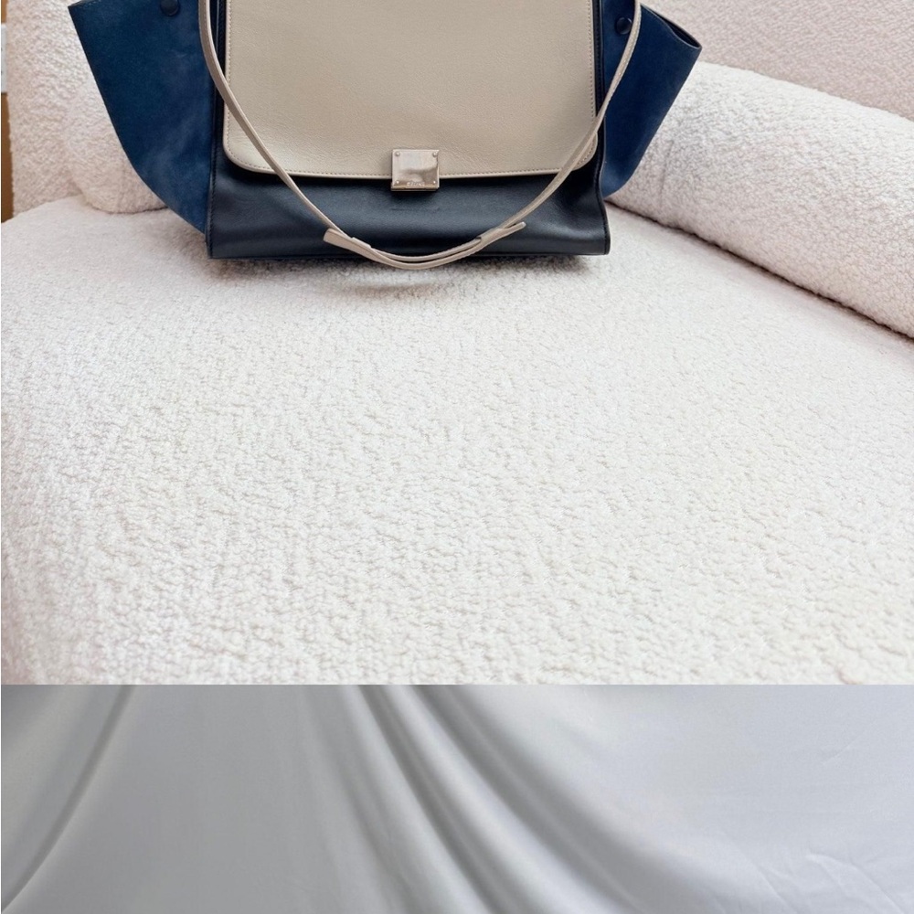 Celine Cream and Navy Satchel